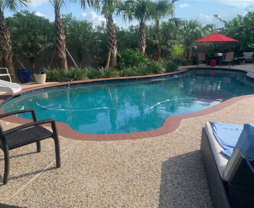 Existing backyard pool before renovation and redesign