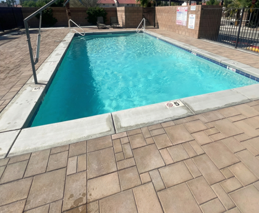 Existing swimming pool before remodeling