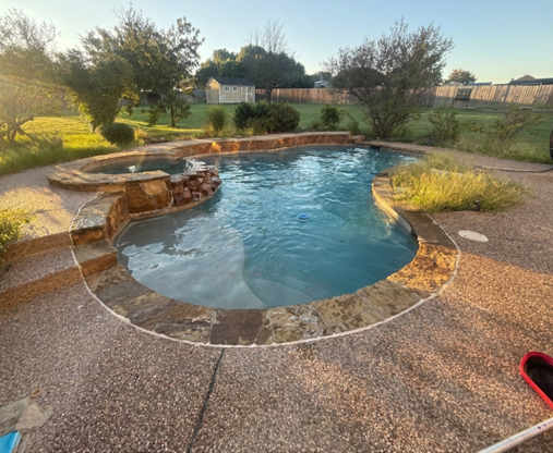 Existing swimming pool before remodeling