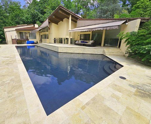 Residential swimming pool before upgrade and remodeling planning
