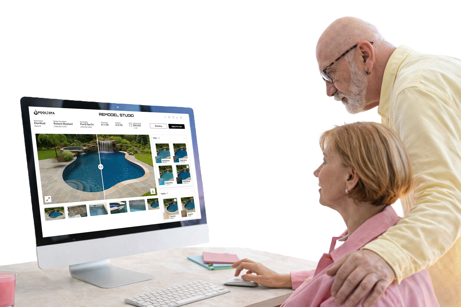 Visually mix and match materials into design combinations